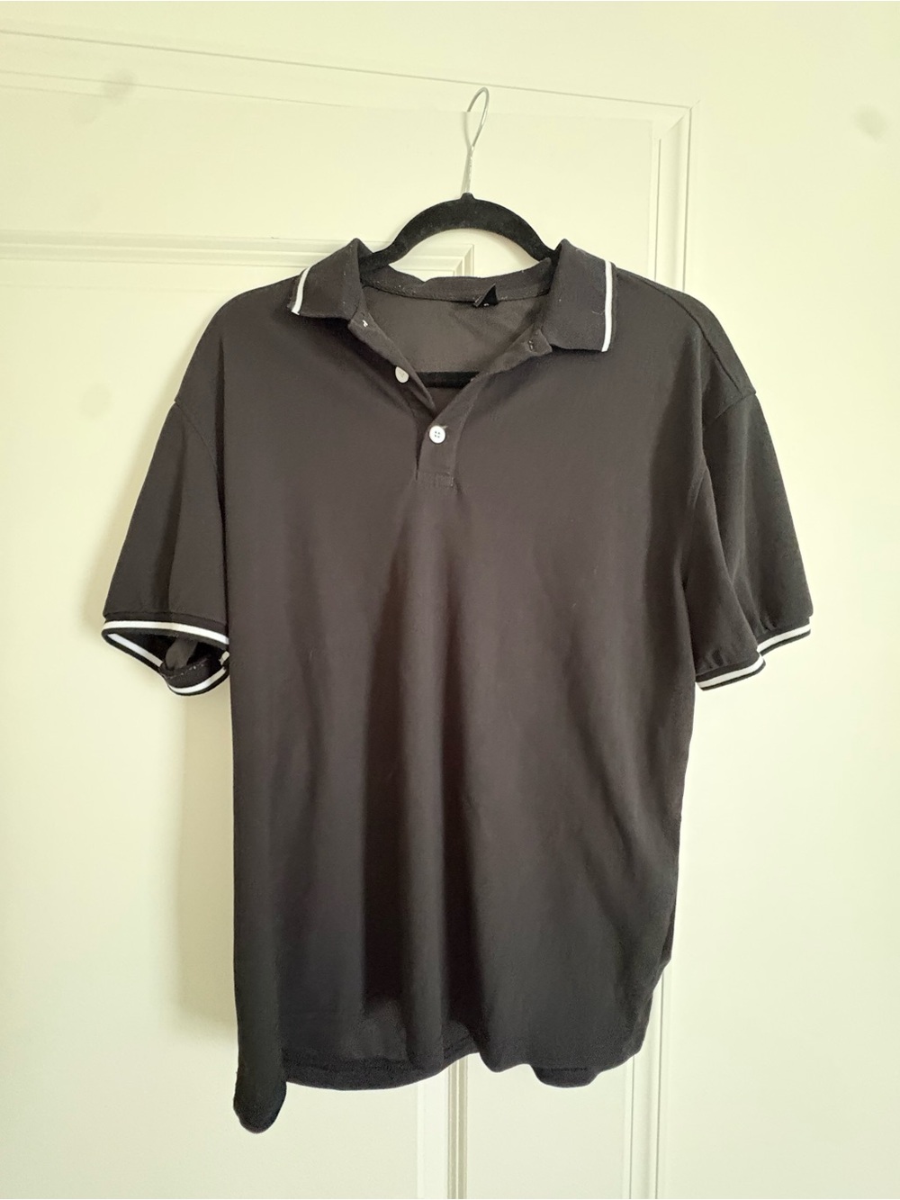 SHEIN Black Polo with White Trim